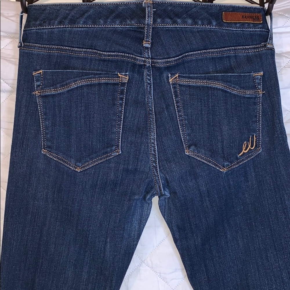Express Mid Rise Dark Wash Barely Boot Jeans